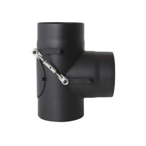 Simple paroi acier 2 mm  - Té 90° double clapet (Bypass)  180  mm