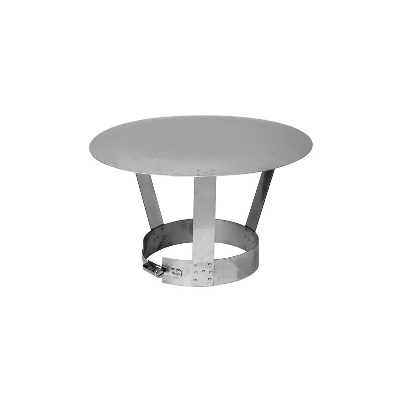 Simple paroi inox 0,6 mm - Chapeau anti-pluie 150 mm