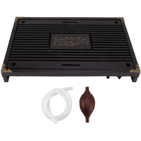 Simple Tea Tray Drawer Type Wooden Drainage Water Storage Gongfu Tea Table Set for Home Black