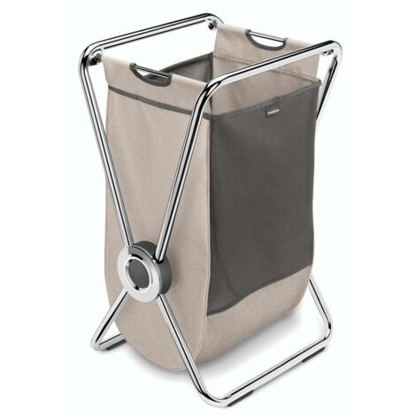 Simplehuman Accesorios de baño - Cesto para ropa sucia, 75x42x51 cm, marrón/acero LT1008