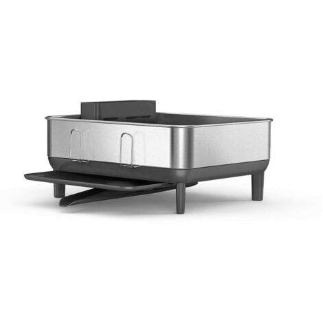 Simplehuman Accesorios de cocina - Escurreplatos 394x380x190 mm, gris/acero inoxidable KT1184DC