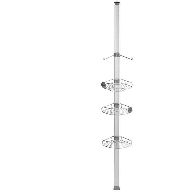 Accessoires de salle de bains - Barre d'angle avec étagères réglables, inox BT1062 - Simplehuman