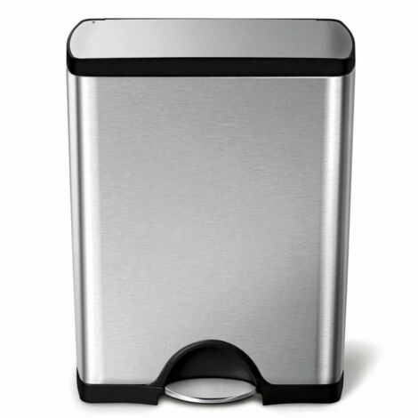 Simplehuman Cubos de basura - Papelera 50 L, acero inoxidable CW1816