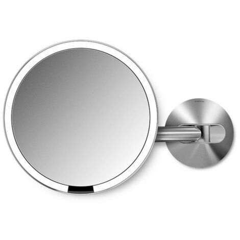 Simplehuman Kosmetikspiegel - Wand-Schminkspiegel mit LED Beleuchtung, Edelstahl poliert ST3016