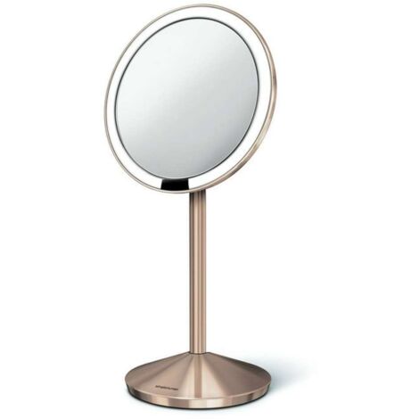 Simplehuman Miroirs cosmétiques - Miroir cosmétique de voyage avec éclairage LED, rose gold ST3010