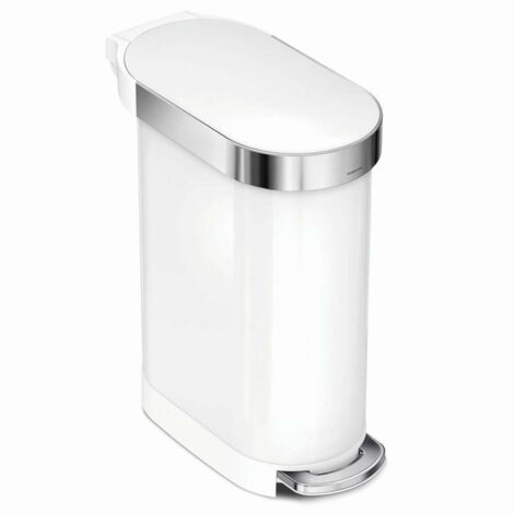 Simplehuman Mülleimern - Abfalleimer Slim 45 l, Weiß CW2069