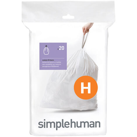 Simplehuman - Pack de 20 sacs poubelle 30-35L code H