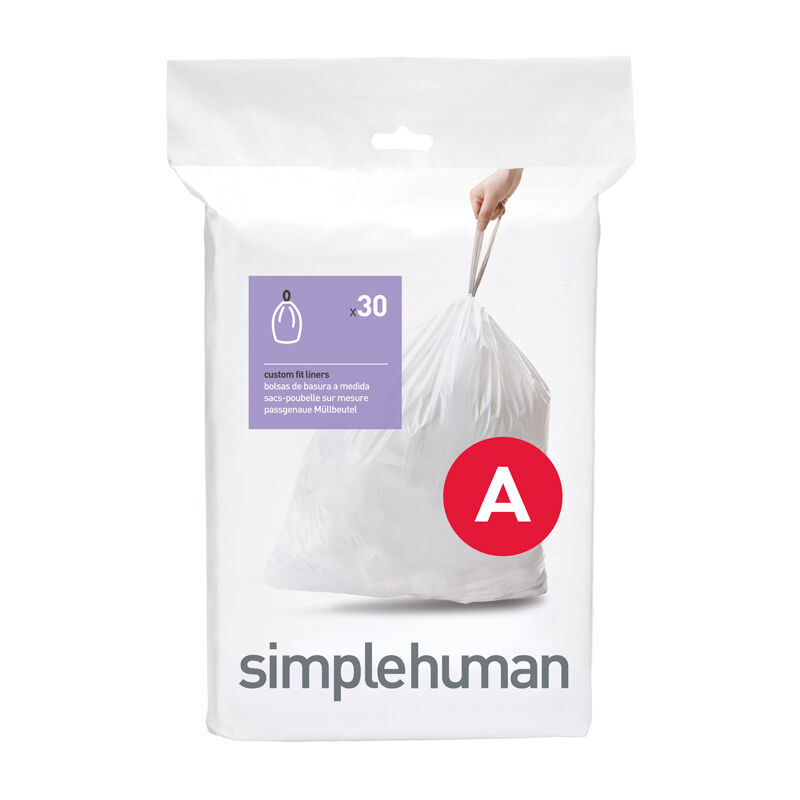 Simplehuman - Pack de 20 sacs poubelle 4,5L code a - Blanc