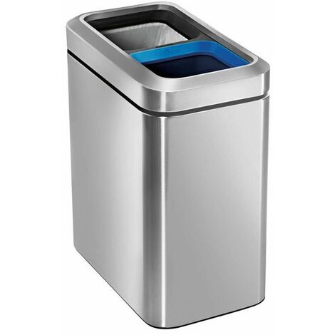 Simplehuman Pattumiere - Pattumiera differenziata scoperta 20 l, acciaio inox spazzolato CW1470
