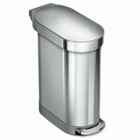 Simplehuman Pattumiere - Pattumiera Slim 45 l, acciaio inox spazzolato CW2044