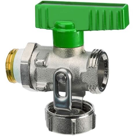 SIMPLEX KFE-Kugelhahn 1/2'' Durchgangsform für Trinkwasser (DVGW) - selbstd. - PN16 - vernickelt