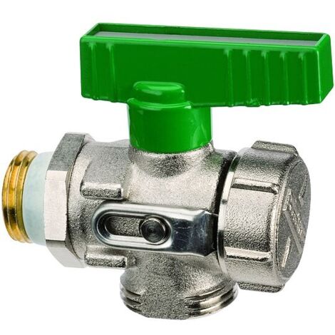 SIMPLEX KFE-Kugelhahn 1/2'' Eckform für Trinkwasser (DVGW) - selbstdichtend - PN16 - vernickelt