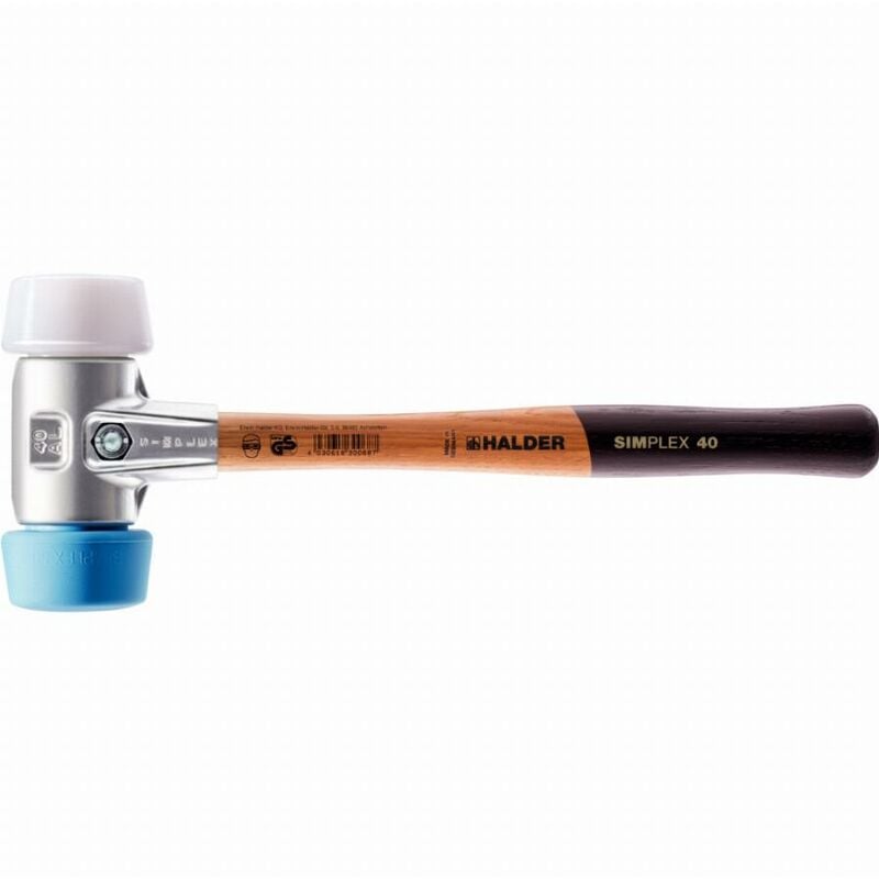 Maillet halder Simplex tpe souple / superplastique avec boîtier en aluminium et manche en bois de haute qualité - D=50 mm - 3117.051