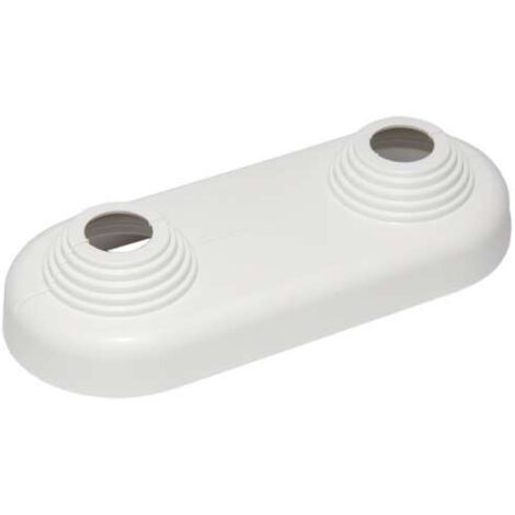 Simplex PVC Doppelrosette Wandrosette Kunststoff weiß für Rohre Ø10-22mm Achsabstand 50mm F44214