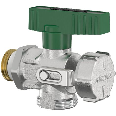 Simplex Rubinetto a sfera KFE G1/2a con filettatura esterna con approvazione DVGW per acqua potabile, senza raccordo per tubo, angolo, F10669