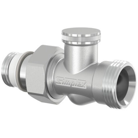 Simplex Rücklaufverschraubung 1/2" (3/4"AG) Durchgang vernickelt, Nr.F10374
