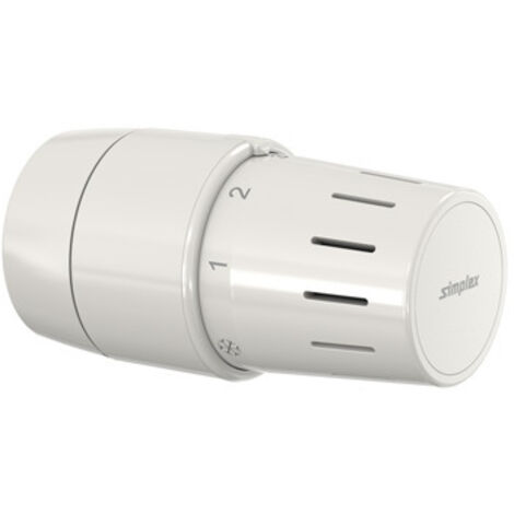 Simplex Standard-Thermostatkopf Fühlerelement TC-S3 Klemmanschluss RA weiß F35342