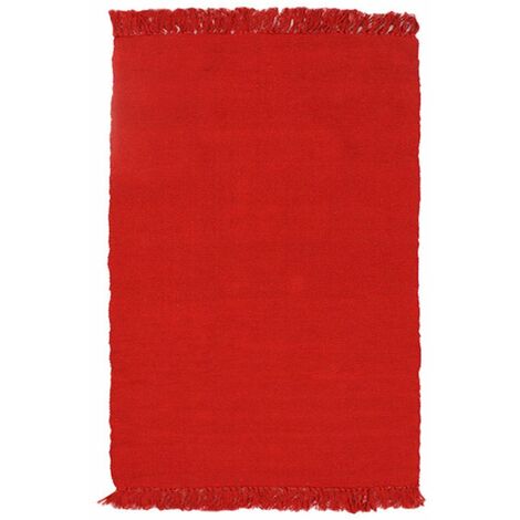 THEDECOFACTORY SIMPLY COTON - Tapis 100% coton rouge 50x80