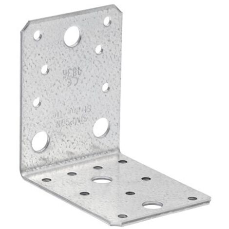 Simpson Strong Tie – Équerre de fixation 103x103mm – Acier galvanisé S250GD Z275 – Épaisseur 3mm – Fixation pour bois et béton – Assemblages de chevrons - AB105-R