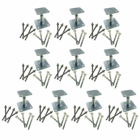 Simpson Strong Tie – Lot de 10 pieds de poteau réglables APB100/150 – Acier S235 JR – Ajustement rapide – Pour bois massif et béton – Applications véranda et terrasse