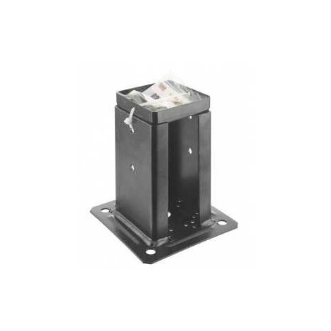 Simpson Strong Tie – Support pied de poteau carré noir 90x90 mm – Acier DD11 électro zingué – Fixation boulonnée ou vissée – Pour béton et bois