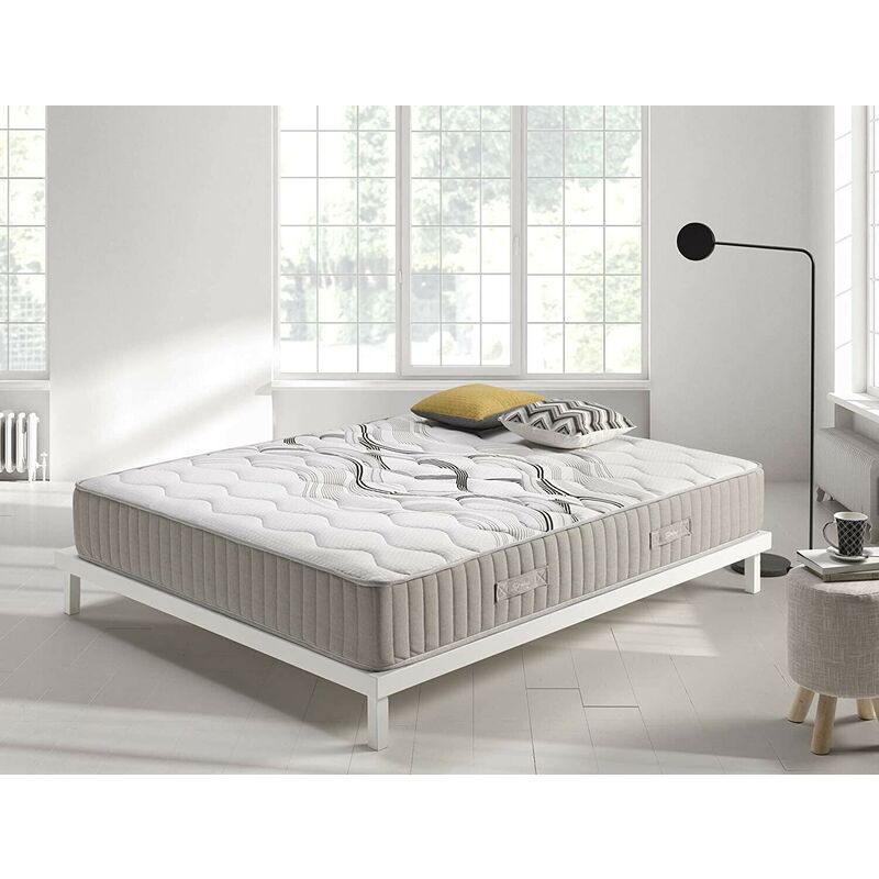 Simpur - RELAX | matelas 200x200 visco spring - ressorts ensachés et mousse hr haute densité - epaisseur 26 cm - 11 zones de confort - système