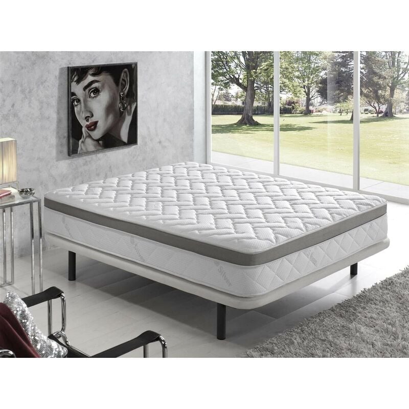 Simpur - relax matelas 200x200 - fil d'argent - mousse à mémoire de forme - épaisseur 25 cm - ferme en profondeur et doux en surface.