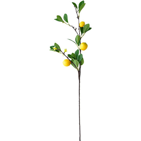 Simulation Branche De Citron Fruit De Citron Multi Tête Branche De Citron Artificielle Plantes De Simulation Et De Verdure Simulation Branche d'arbre Fruitier Mousse Plastique (a)