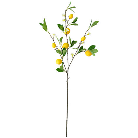 Simulation Branche De Citron Fruit De Citron Multi Tête Branche De Citron Artificielle Plantes De Simulation Et De Verdure Simulation Branche d'arbre Fruitier Mousse Plastique (d)