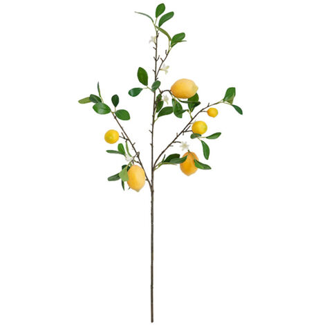 Simulation Branche De Citron Fruit De Citron Multi Tête Branche De Citron Artificielle Plantes De Simulation Et De Verdure Simulation Branche d'arbre Fruitier Mousse Plastique (s)