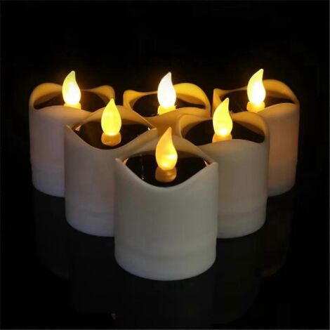 Simulation de bougie chauffe-plat solaire LED sans flamme vacillante --