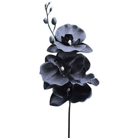 Simulation Phalaenopsis Unique Noir Danse Orchidée Soie Simulation Plante Mariage Décoration De La Maison Faux Tête De Fleur Diamètre 9Cm, Le Tout 38Cm De Haut/Soie, Fil (1)