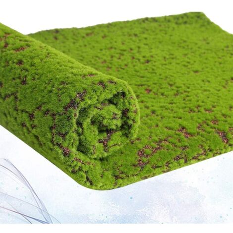 Simulazione di muschio artificiale e licheni, piante verdi finte per la decorazione del giardino, del patio e della casa (punto rosso)