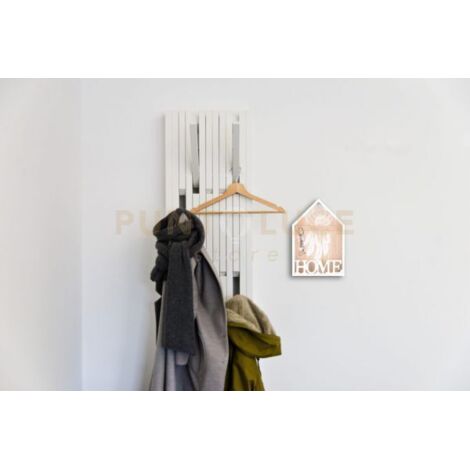 SINA PORTA CHIAVI A PARETE CON SCRITTA HOME LEGNO BIANCO 20X30CM