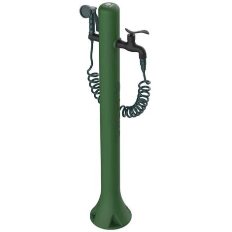 SINED Acqua Pro Fontanella Da Giardino Con Attacco Laterale e Pistola In Polietilene Verde