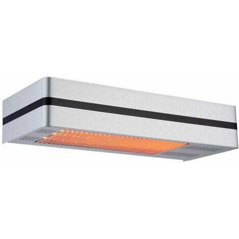 Sined Caldo Ira Inox 2000 Riscaldatore a Infrarossi Da Patio Con 2000w Regolabile Argento Realizzato In Acciaio e Alluminio Telecomando Con Timer Incluso Protezione Ip65 Ideale Per Bar e Ristoranti