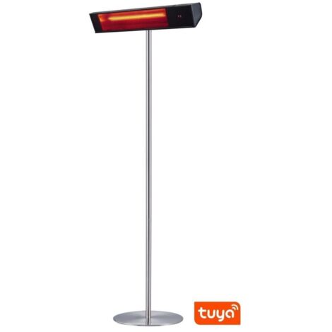 Sined Radiador Exterior Infrarrojo Wifi Con Pedestal Onda Corta 2000w Negro 3 Niveles De Potencia 100 66 y 33 Ángulo De Ajuste 0gradi 15gradi y 30 Protección Ip65