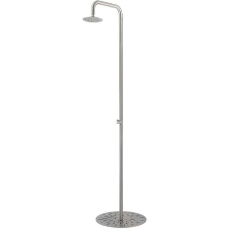 Sined Simius Doccia In Acciaio Inox a Sola Acqua Fredda h 230 Cm Inox Satinato Con Soffione Diametro 20 Cm