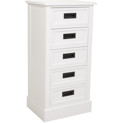 Sinfonier de Madera 5 cajones blanco 45x35x90h cm