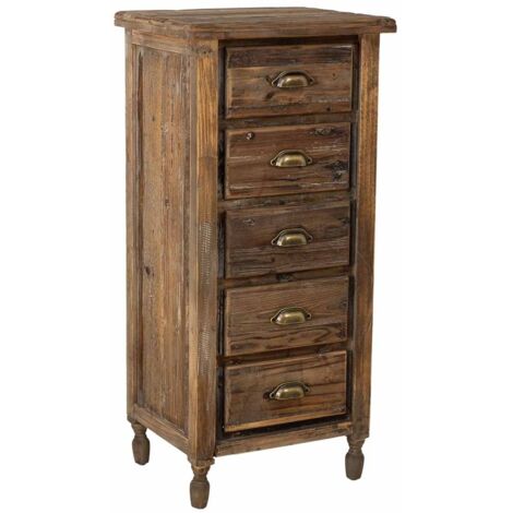 Sinfonier de madera con 5 cajones 48x38x102h cm