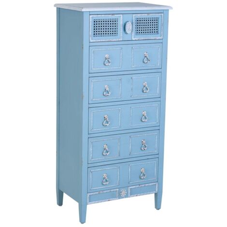 Sinfonier de madera lacada azul 56x36x119h cm