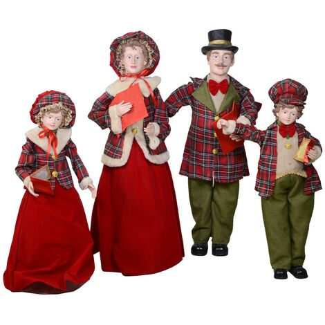 Singer family juego de telas rojo escocés 4pcs cm34x22h95
