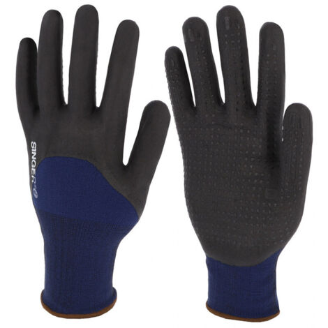 SINGER Gants Nitrile Mousse 3/4 Picots Dos Aéré Jauge 15 PER134 - Taille: 10
