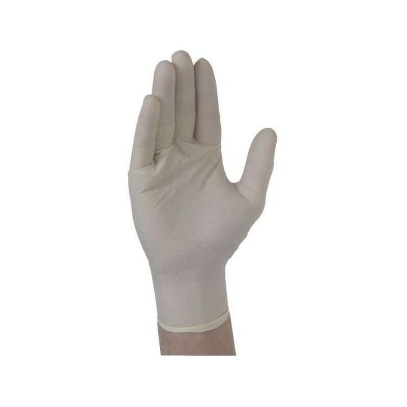 Gant latex fin a usage unique poudre boite de 100 gants taille 9-10