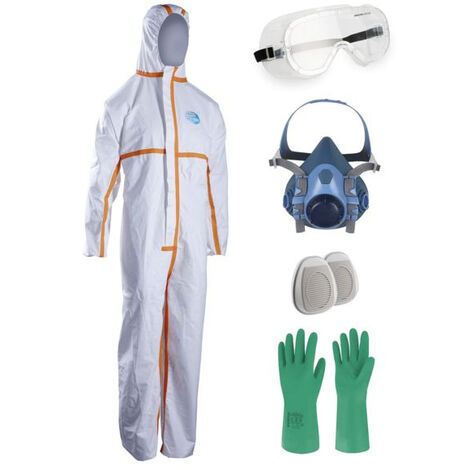 Singer Safety – Kit de protection phytosanitaire 5 en 1 – Masque FFP3, gants nitriles, lunettes, combinaison jetable – Protection intégrale pour traitements