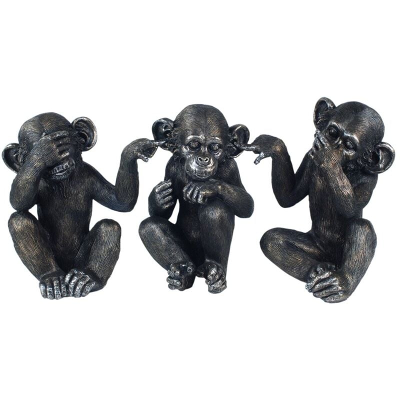 Origen - Signes Grimalt Figures de figure animale Mono 3 unités animales noires 18x20x30cm 13883