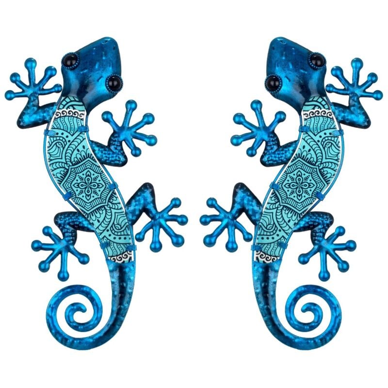 Signes Grimalt Mur de la figure animale Adorno Figure Lizards 2 unités Blue Garden 17x36x1cm 24974