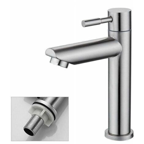 Single bathroom handle for fresh water, washbasin mixer handle with durable copper chrome, washbasin handle with removable air cartridge for easy cleaning or replacement.