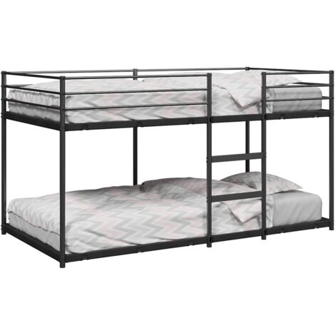 BONNEVIE Single Bed，Adult bed，Bunk Bed without Mattress Black 75x190 cm Steel VSVS838348