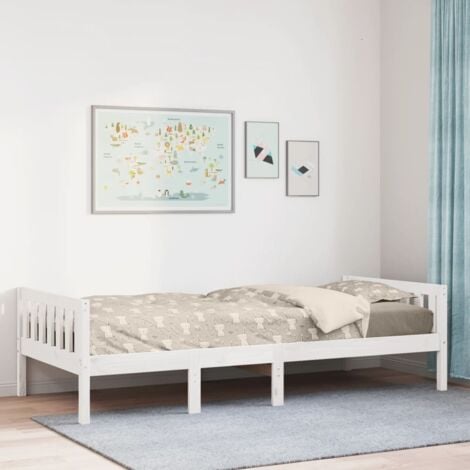 BONNEVIE Single Bed，Children's bed，Children's Bed without Mattress White 90x190 cm Solid Wood Pine VSVS737161
